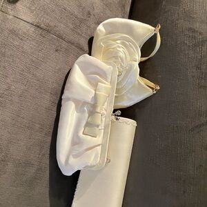 Retro Bundle of 3 Elegant Ivory Satin Floral Clutch Bag - Women Bags